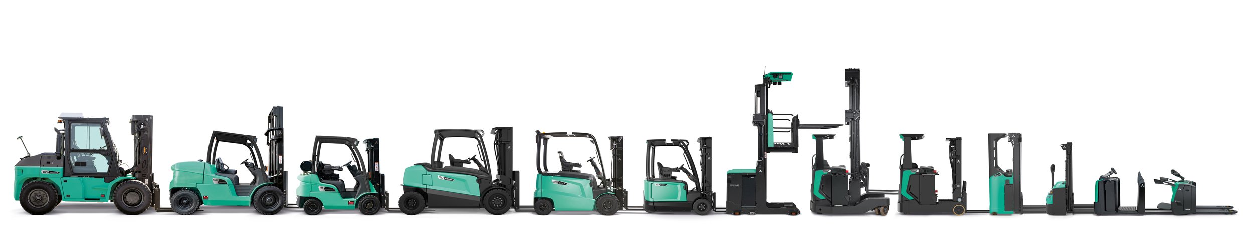 Full line up of Mitsubishi Forklift Trucks