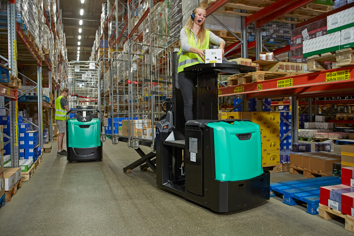 Order pickers in the warehouse